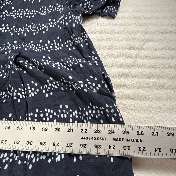 Orange Creek Womens Navy White Polka Dot Short Sleeve Button-Up Shirt Dress XL - Picture 10 of 11